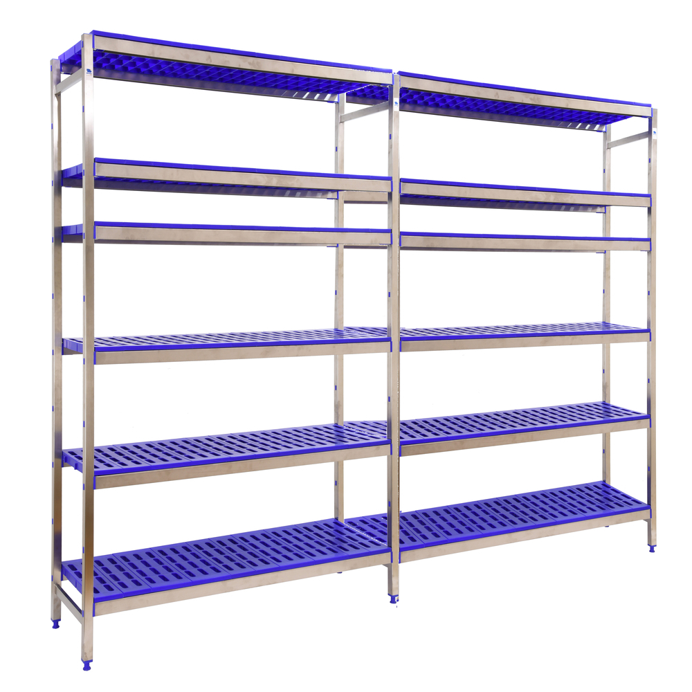 Rayonnage métal inox charge légère 2000x2490x400 - 6 niveaux - SIMON RACK - 8425437075292