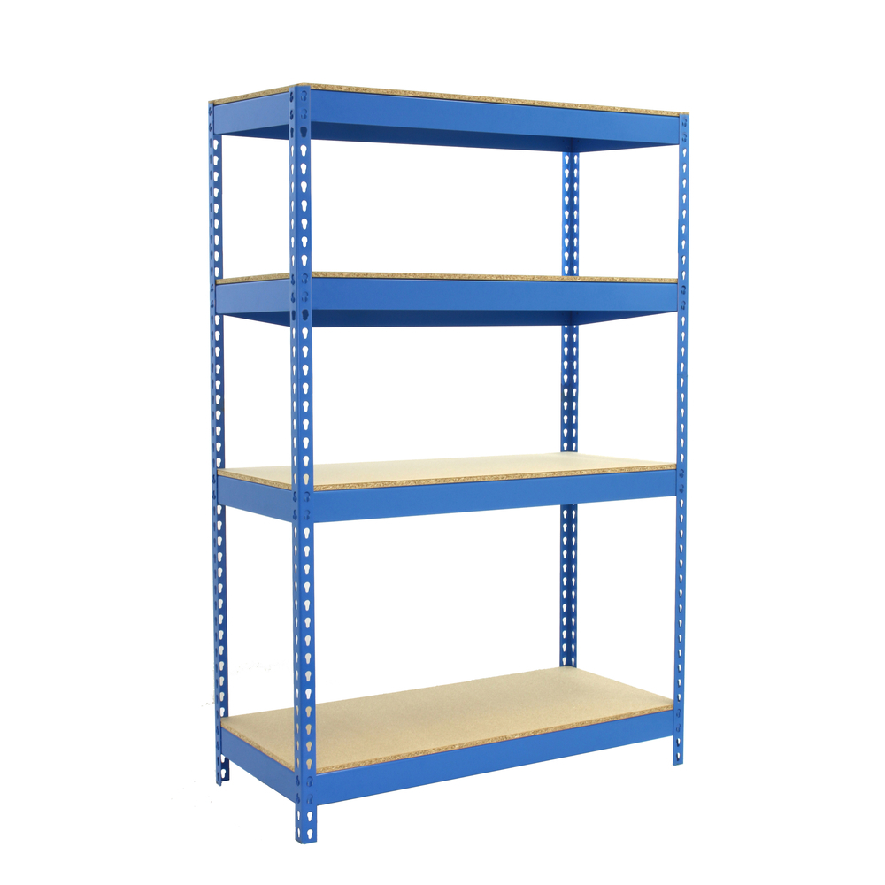 Étagère charge moyenne 300 kg 2000x1200x450 - 4 niveaux Bleu/Bois - SIMON RACK - 8425437076190