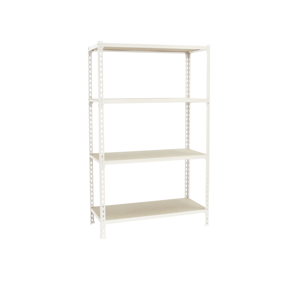 Rayonnage bois-métal léger sans vis 1500x1200x300 - 4 niveaux Blanc/Bois - SIMON RACK - 8425437077333