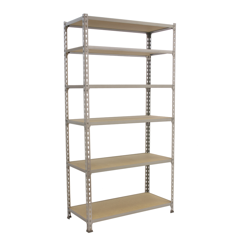 Rayonnage bois-métal léger sans vis 2500x1200x400 - 6 niveaux Bois - SIMON RACK - 8425437077692