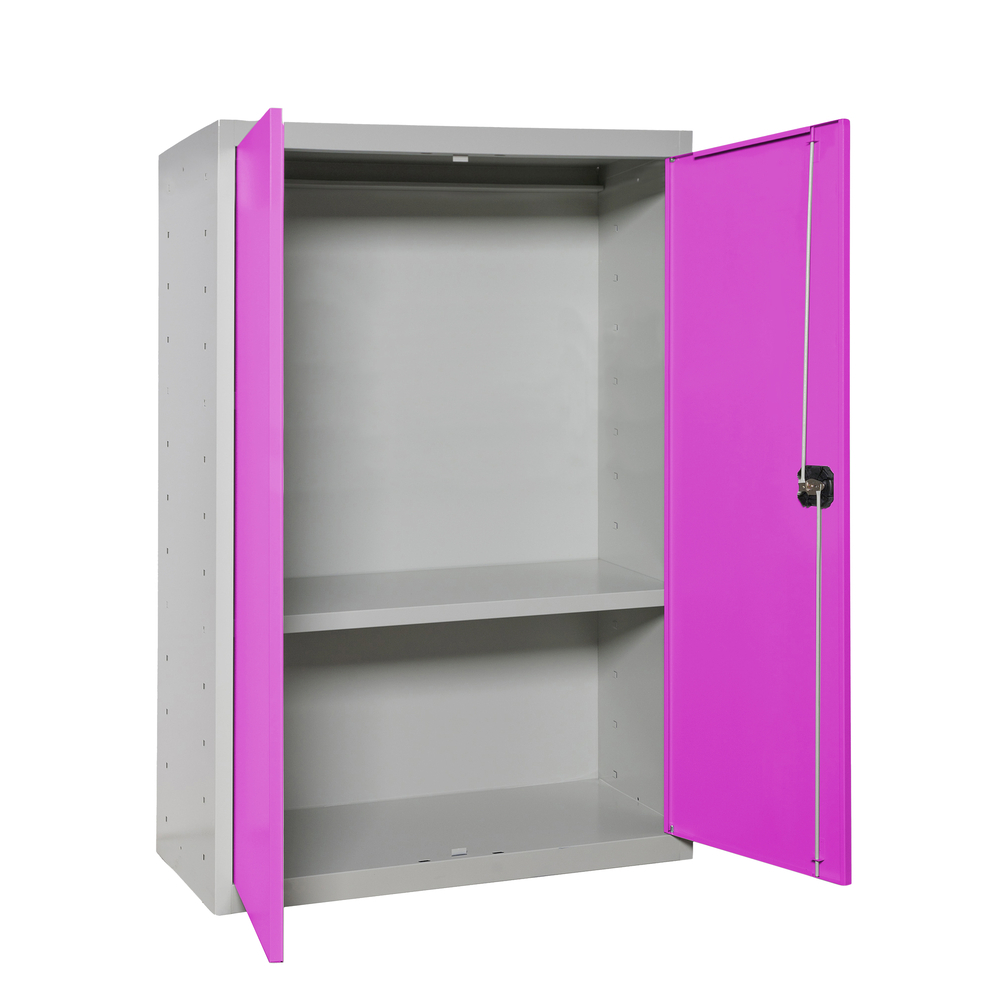 Vestiaire métallique monté 900x800x400 - 1 niveau Gris/Rose - SIMON RACK - 8425437079474
