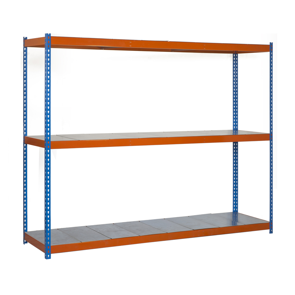 Étagère charge moyenne 500 à 600kg - 2000x2100x450 - 3 niveaux Bleu/Orange - SIMON RACK - 8425437081804