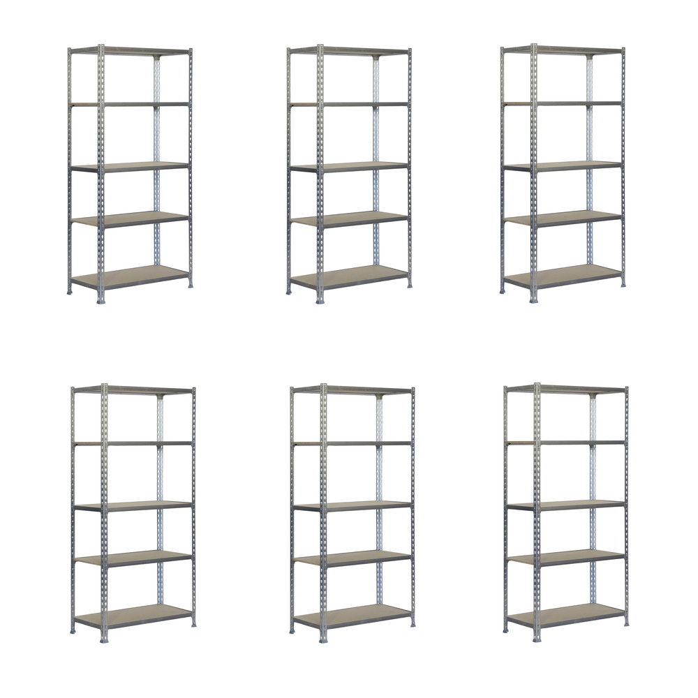Rayonnage métallique léger sans vis 1800x800x400 - 5 niveaux Galvanisé - SIMON RACK - 8425437082153