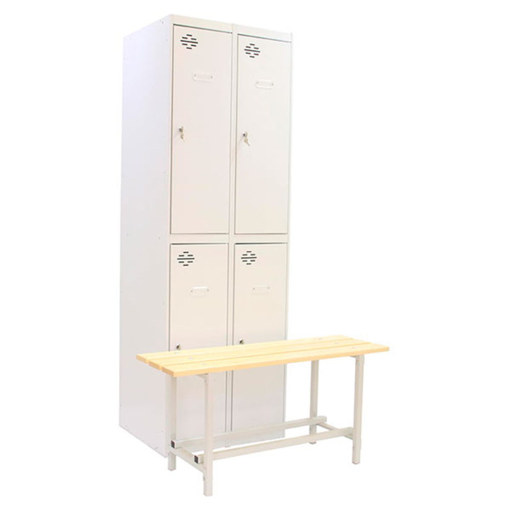 Vestiaire métallique 1800x1000x620 - 2 niveaux Gris - SIMON RACK - 8425437082931