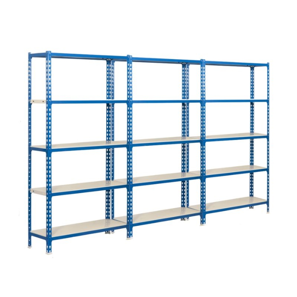 Rayonnage métallique léger sans vis 2000x1000x400 - 15 niveaux Bleu/Blanc - SIMON RACK - 8425437088575