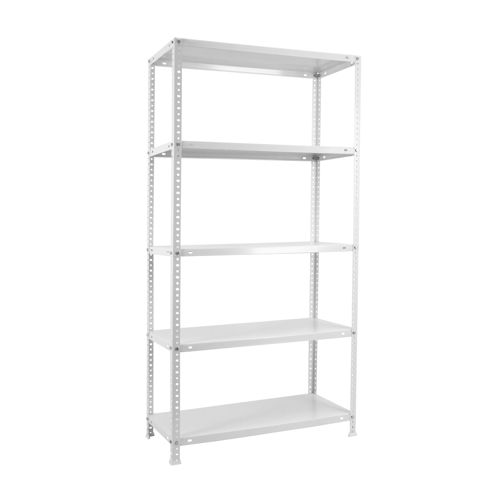 Rayonnage métallique léger à vis 1800x1100x300 - 5 niveaux Blanc - SIMON RACK - 8425437091148