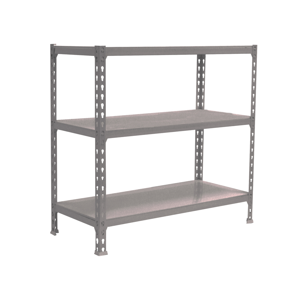 Rayonnage métallique léger sans vis 900x1200x500 - 3 niveaux Gris - SIMON RACK - 8425437091551