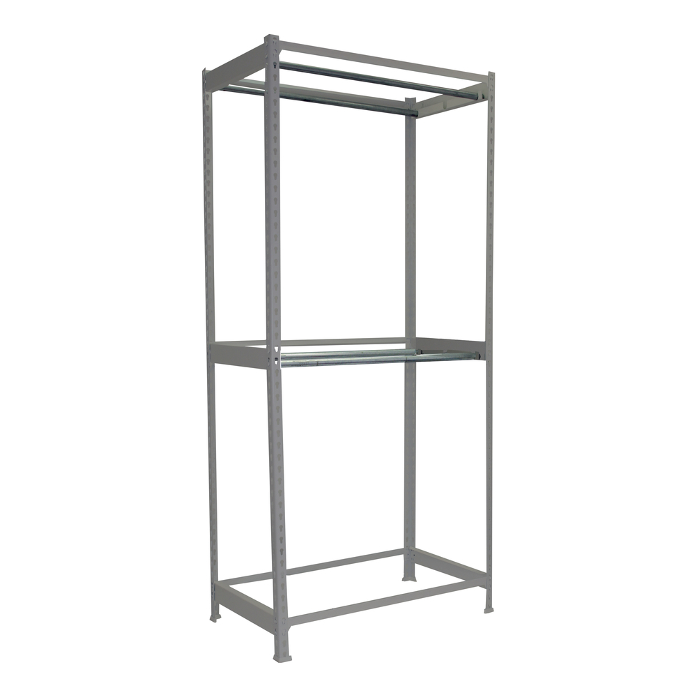 Rayonnage pour vêtements 2000x900x750 - 2 niveaux Gris - SIMON RACK - 8425437092855