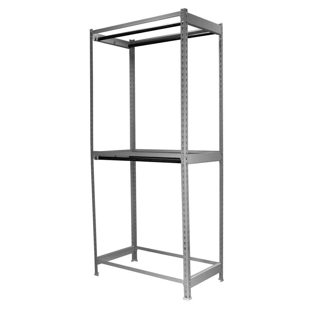 Rayonnage pour vêtements 2000x1200x750 - 2 niveaux Gris - SIMON RACK - 8425437092862