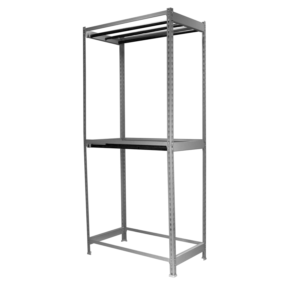 Rayonnage pour vêtements 3000x900x750 - 2 niveaux Gris - SIMON RACK - 8425437092879