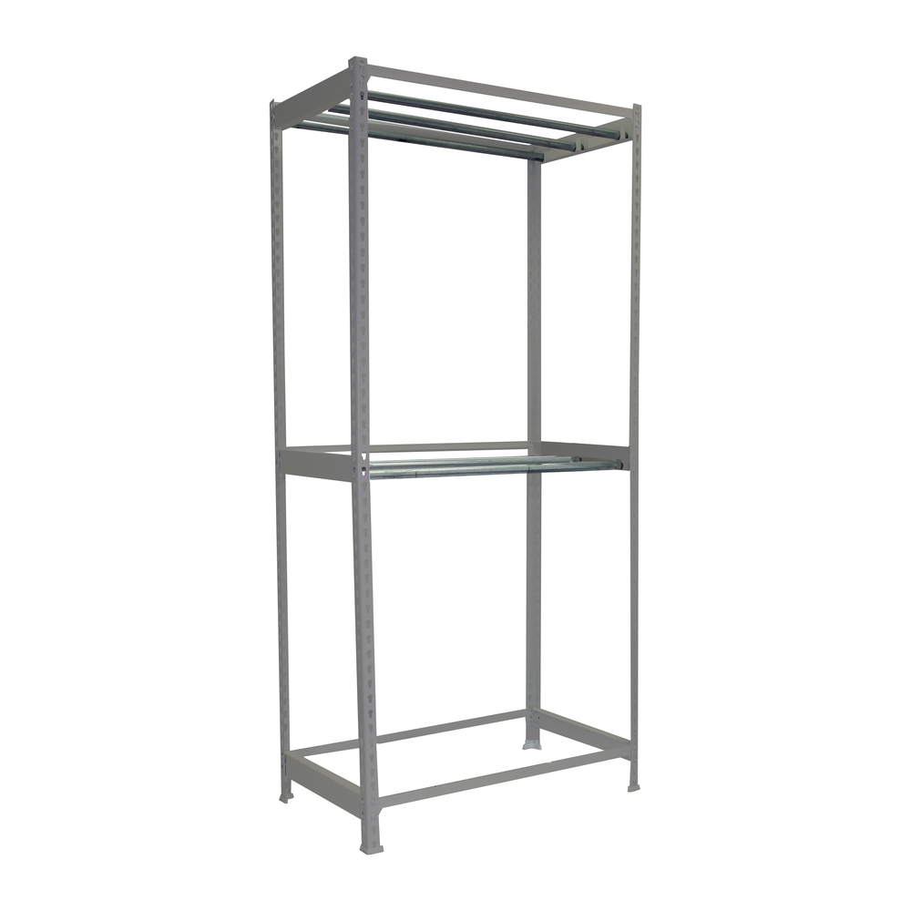 Rayonnage pour vêtements 3000x1200x750 - 2 niveaux Gris - SIMON RACK - 8425437092886