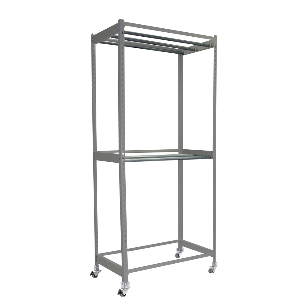 Rayonnage pour vêtements 3075x1200x750 - 2 niveaux Gris - SIMON RACK - 8425437093043
