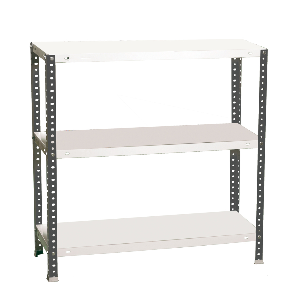 Rayonnage métallique léger à vis 900x1000x500 - 3 niveaux Anthracite/Blanc - SIMON RACK - 8425437096136