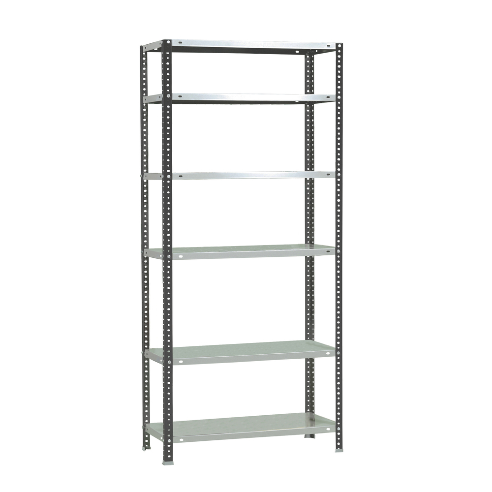 Rayonnage métallique léger à vis 2000x1100x300 - 6 niveaux Anthracite/Blanc - SIMON RACK - 8425437096716