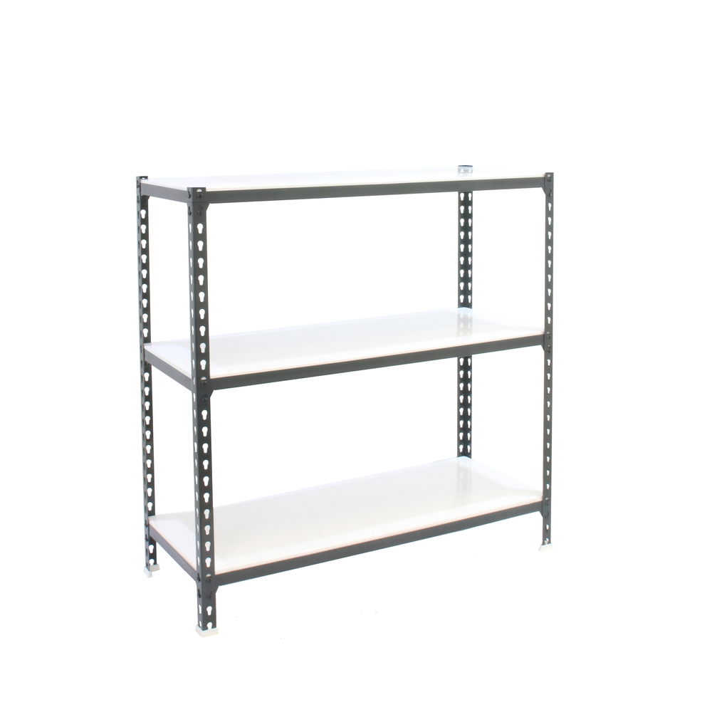 Rayonnage métallique léger sans vis 900x1100x500 - 3 niveaux Anthracite/Blanc - SIMON RACK - 8425437097430