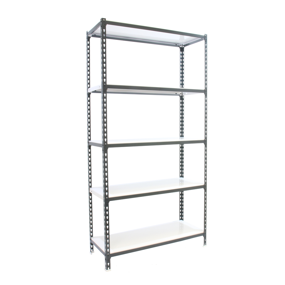 Rayonnage métallique léger sans vis 1800x900x300 - 5 niveaux Anthracite/Blanc - SIMON RACK - 8425437097881