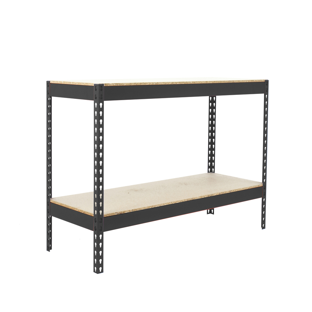 Étagère charge moyenne 400kg - 900x1500x450 - 2 niveaux Anthracite/Bois - SIMON RACK - 8425437102486