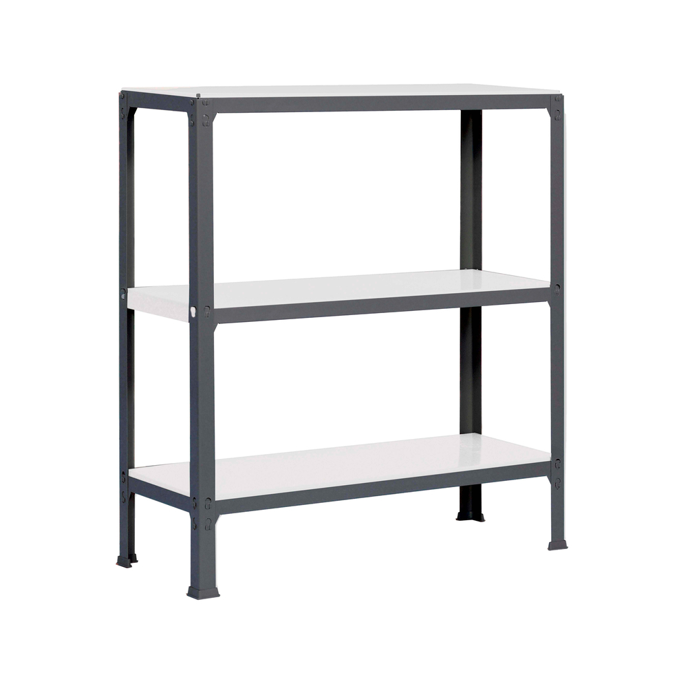 Rayonnage de bureau charge légère sans vis 1000x900x300 - 3 niveaux Anthracite/Blanc - SIMON RACK - 8425437103902