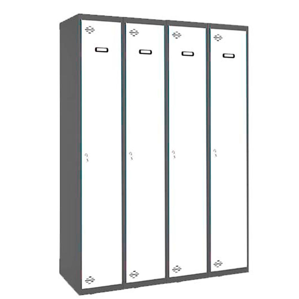Vestiaire métallique monté 1800x1200x500 - 1 niveau Anthracite/Bleu - SIMON RACK - 8425437105357