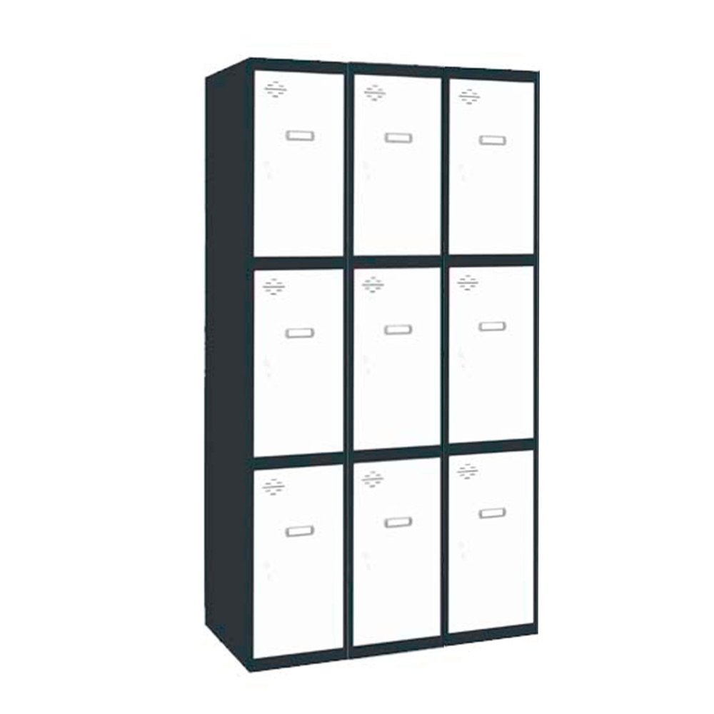 Vestiaire métallique monté 1800x900x500 - Anthracite/Bleu - SIMON RACK - 8425437105487