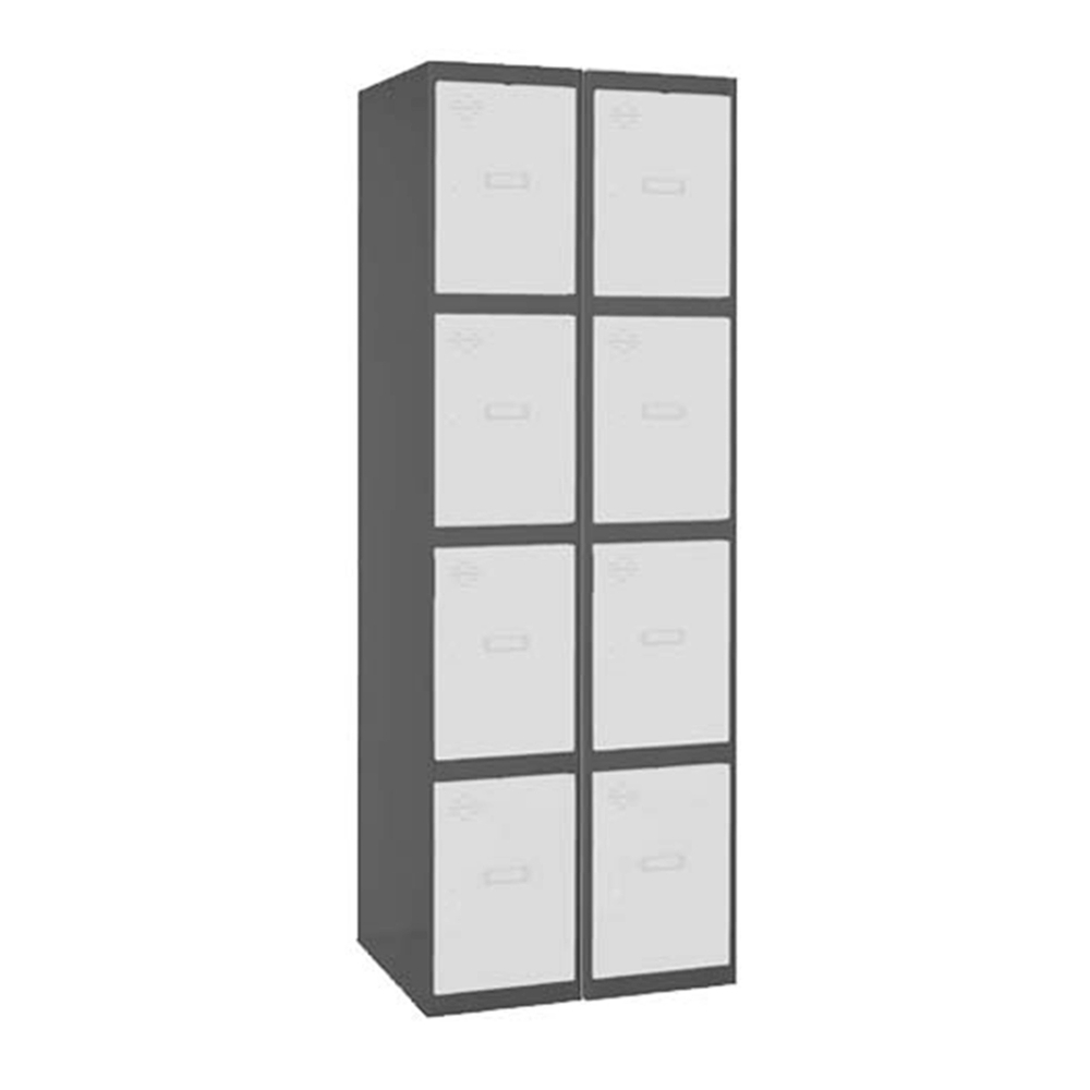 Vestiaire métallique monté 1800x600x500 - Anthracite/Bleu - SIMON RACK - 8425437105548