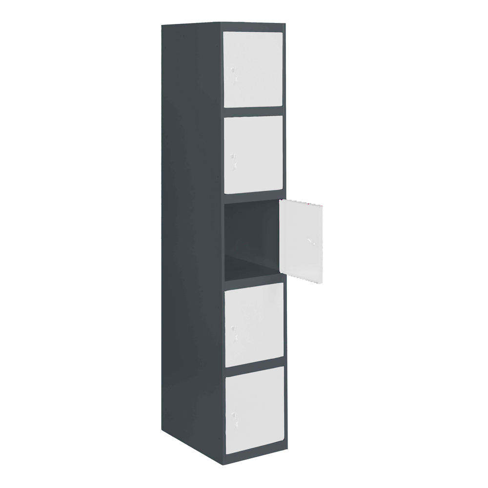 Vestiaire métallique monté 1800x300x500 - Anthracite/Bleu - SIMON RACK - 8425437105609