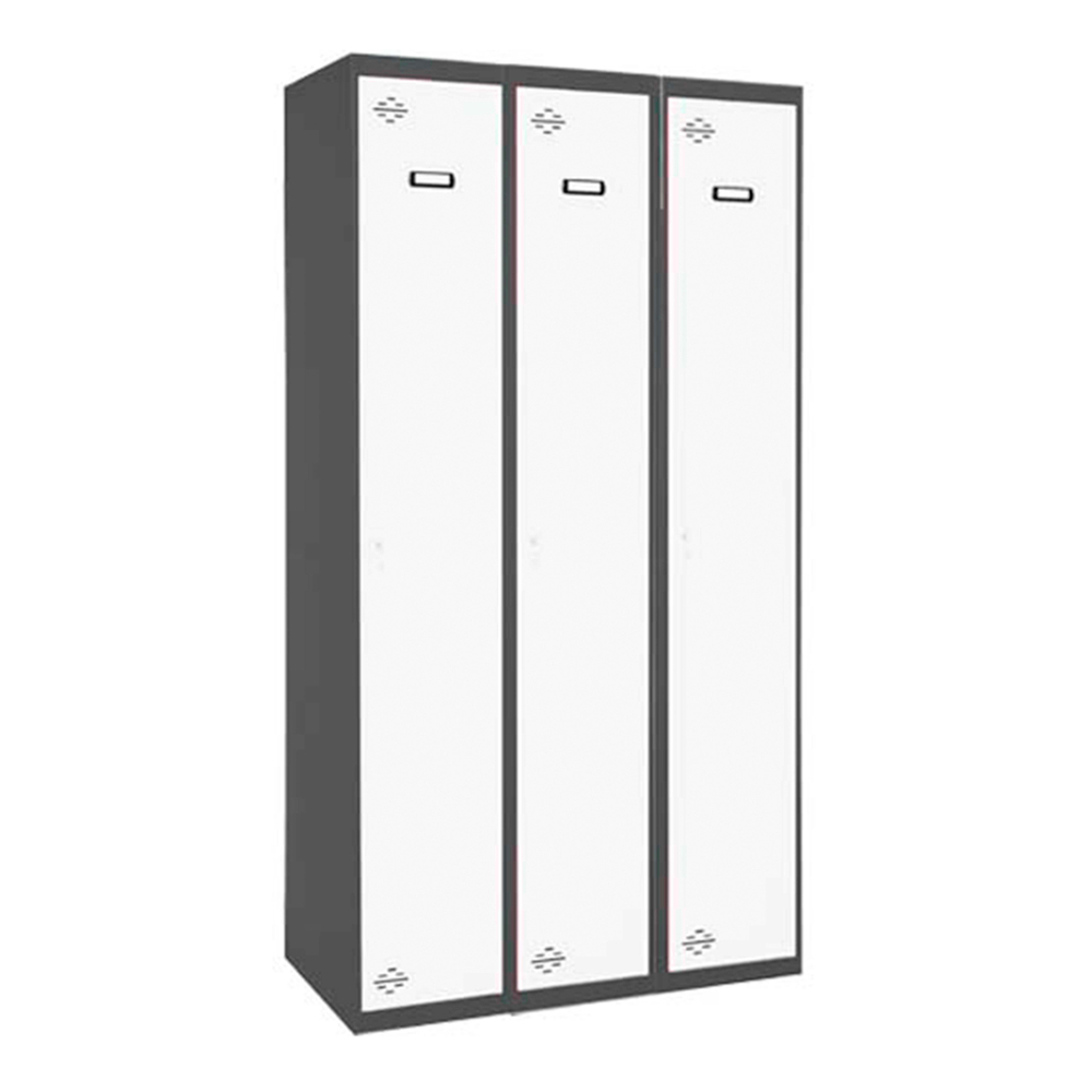 Vestiaire métallique monté 1800x1200x500 - 1 niveau Anthracite/Blanc - SIMON RACK - 8425437105692
