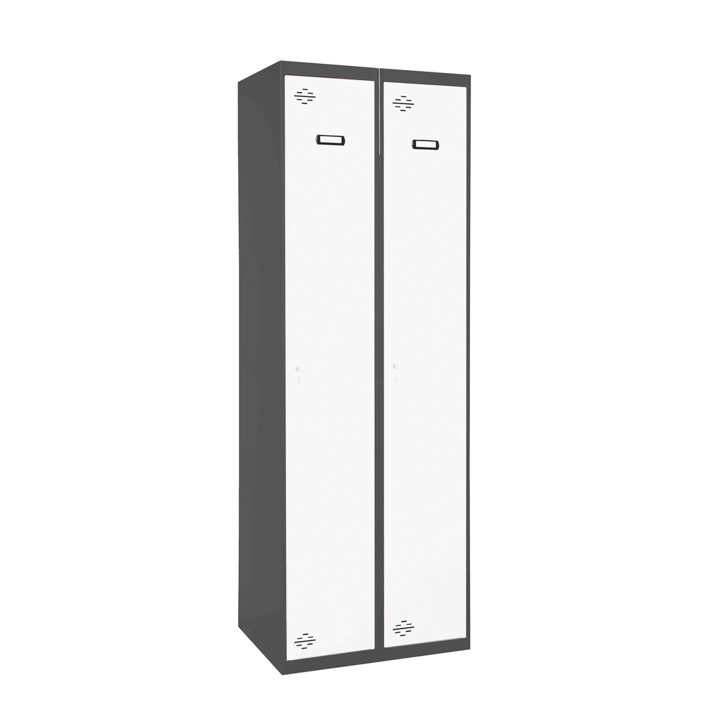 Vestiaire métallique monté 1800x1000x500 - 1 niveau Anthracite/Blanc - SIMON RACK - 8425437105715