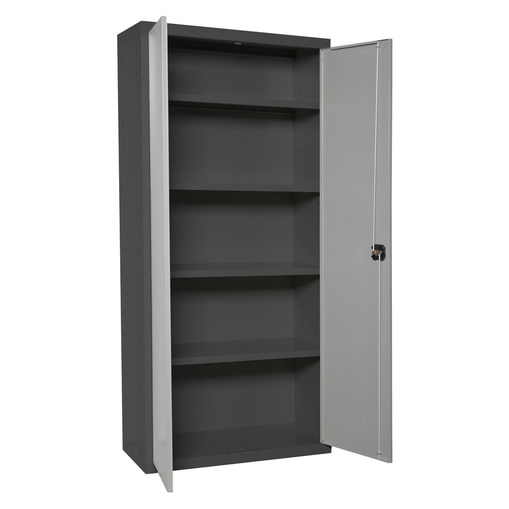 Vestiaire métallique monté 1800x800x400 - 4 niveaux Anthracite/Gris - SIMON RACK - 8425437106514