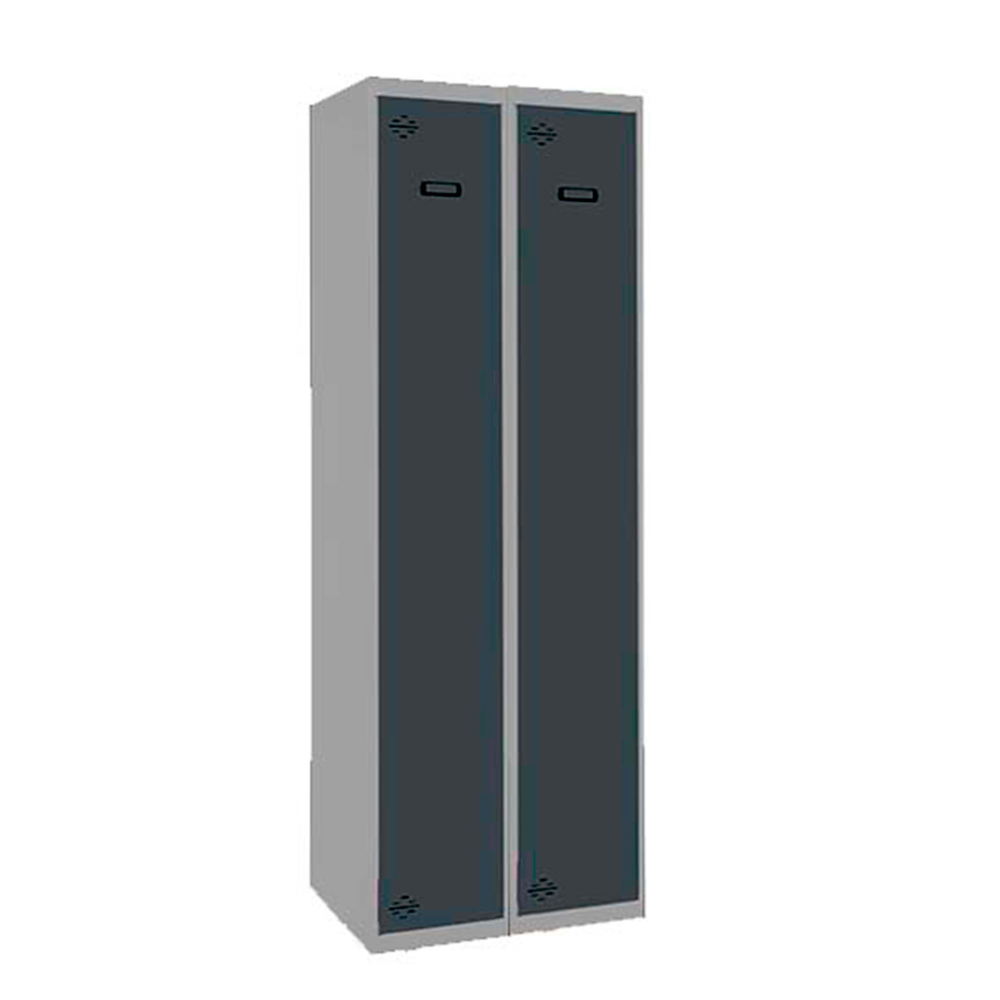 Vestiaire métallique monté 1800x600x500 - 1 niveau Gris/Anthracite - SIMON RACK - 8425437106873