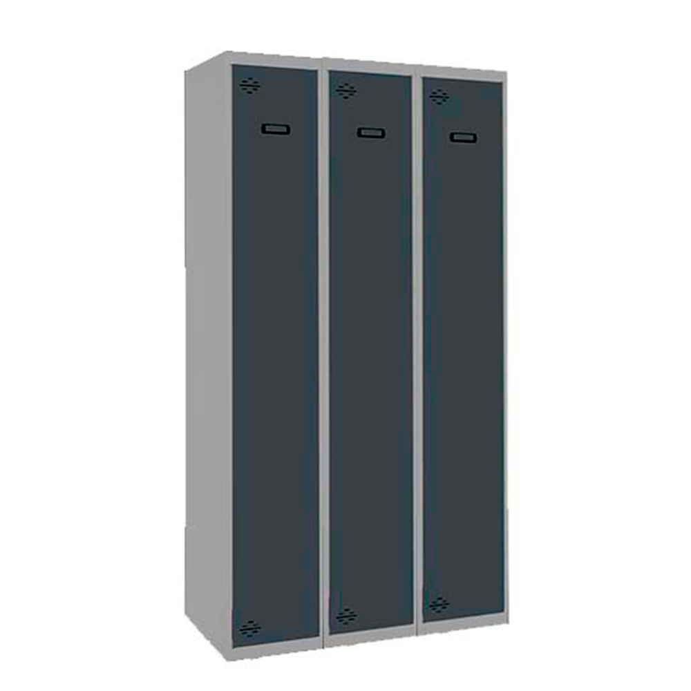 Vestiaire métallique monté 1800x1200x500 - 1 niveau Gris/Anthracite - SIMON RACK - 8425437106927