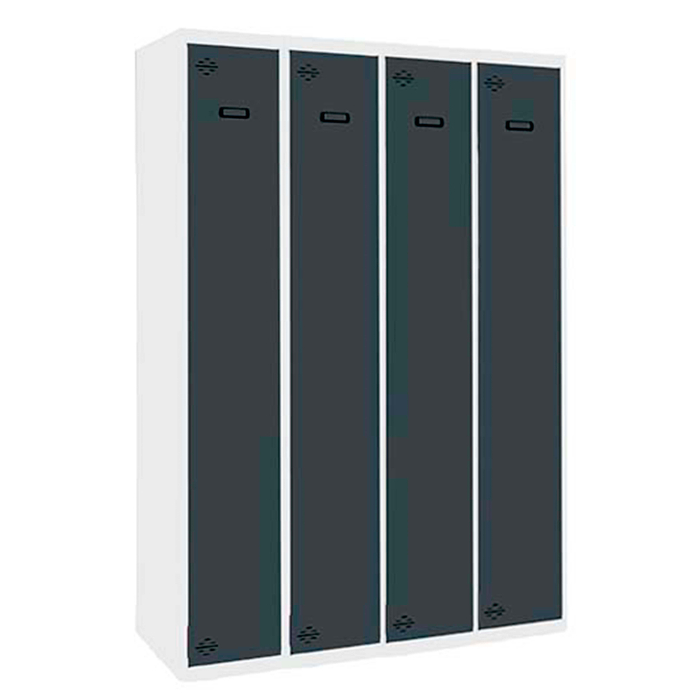 Vestiaire métallique monté 1800x1200x500 - 1 niveau Bleu/Anthracite - SIMON RACK - 8425437107665