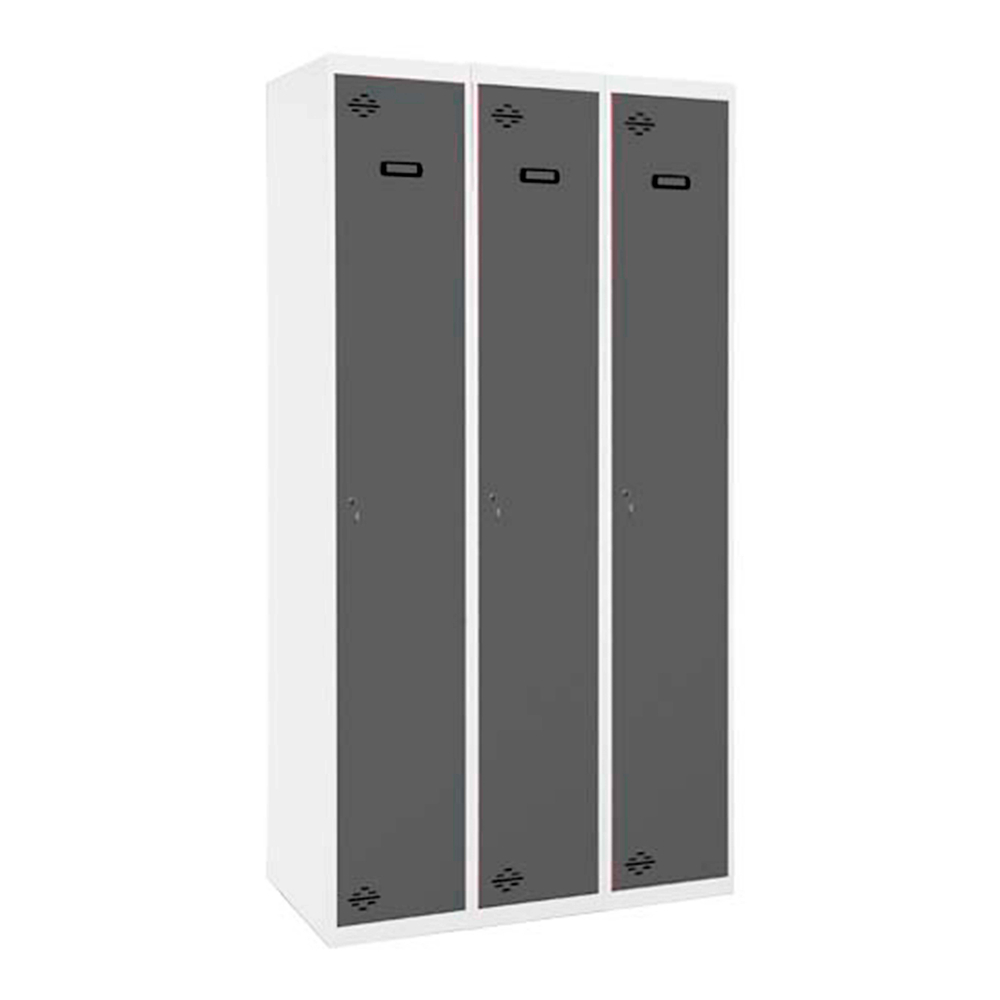 Vestiaire métallique monté 1800x1200x500 - 1 niveau Anthracite/Blanc - SIMON RACK - 8425437108006