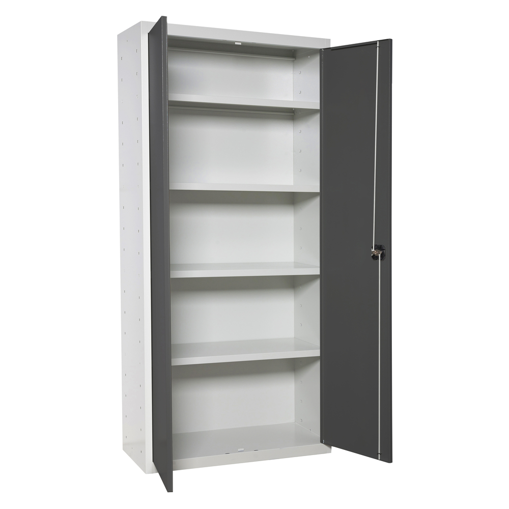 Vestiaire métallique monté 1800x800x400 - 4 niveaux Bleu/Anthracite - SIMON RACK - 8425437108051