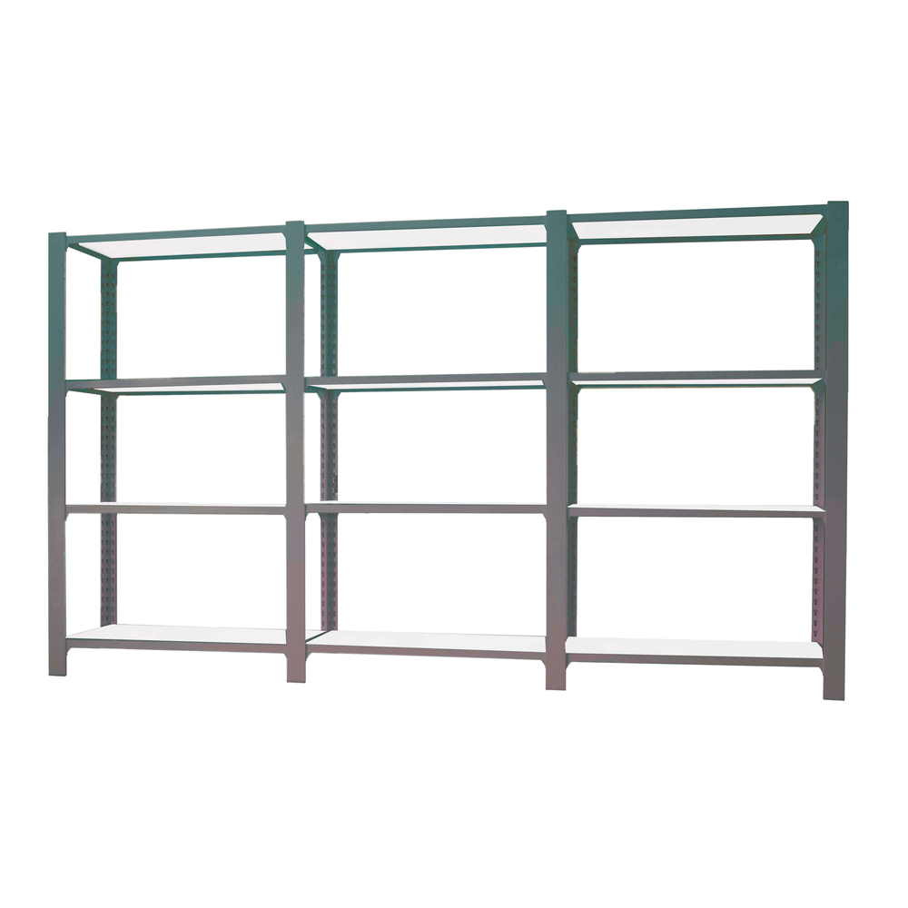 Rayonnage de bureau charge légère sans vis 1500x2700x300 - 4 niveaux Anthracite/Blanc - SIMON RACK - 8425437108754