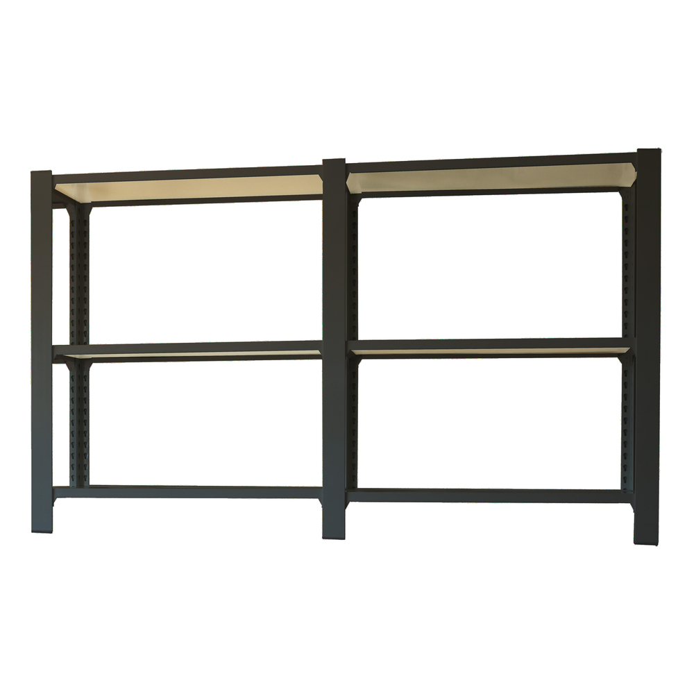 Rayonnage de bureau charge légère sans vis 1000x1800x300 - 3 niveaux Anthracite/Blanc - SIMON RACK - 8425437108976