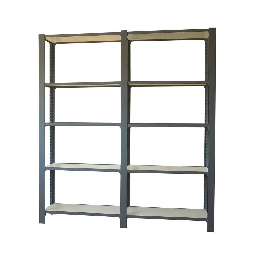 Rayonnage de bureau charge légère sans vis 2100x1800x300 - 5 niveaux Anthracite/Blanc - SIMON RACK - 8425437109218