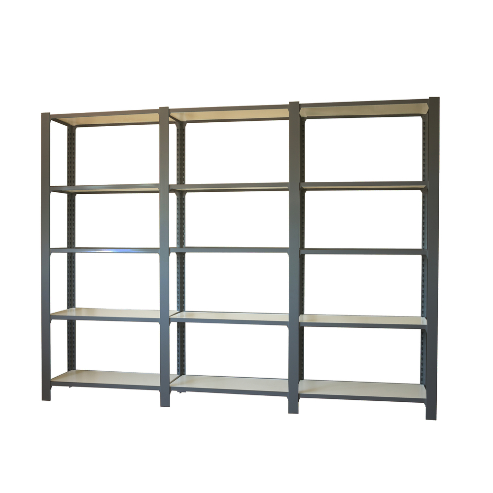 Rayonnage de bureau charge légère sans vis 2100x2700x300 - 5 niveaux Anthracite/Blanc - SIMON RACK - 8425437109249