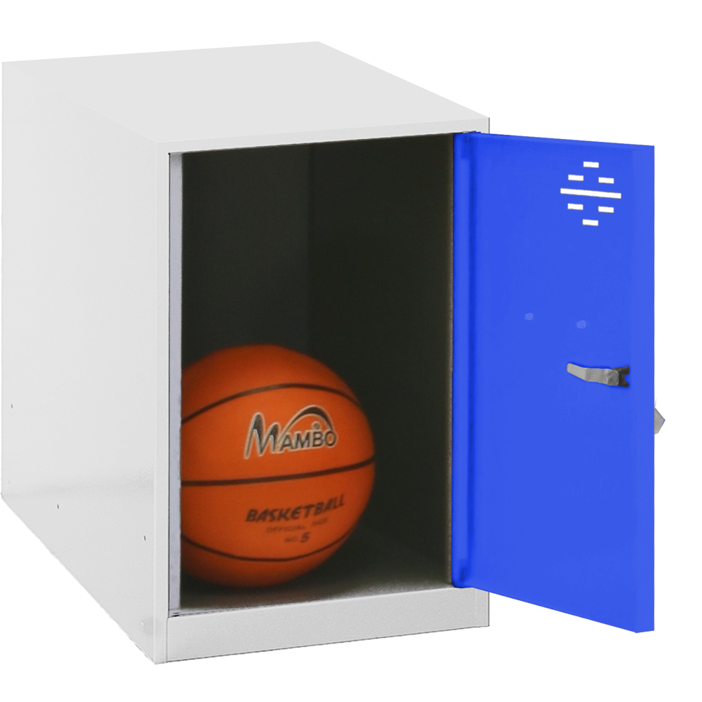 Vestiaire métallique monté 475x300x500 - Blanc/Bleu - SIMON RACK - 8425437116889