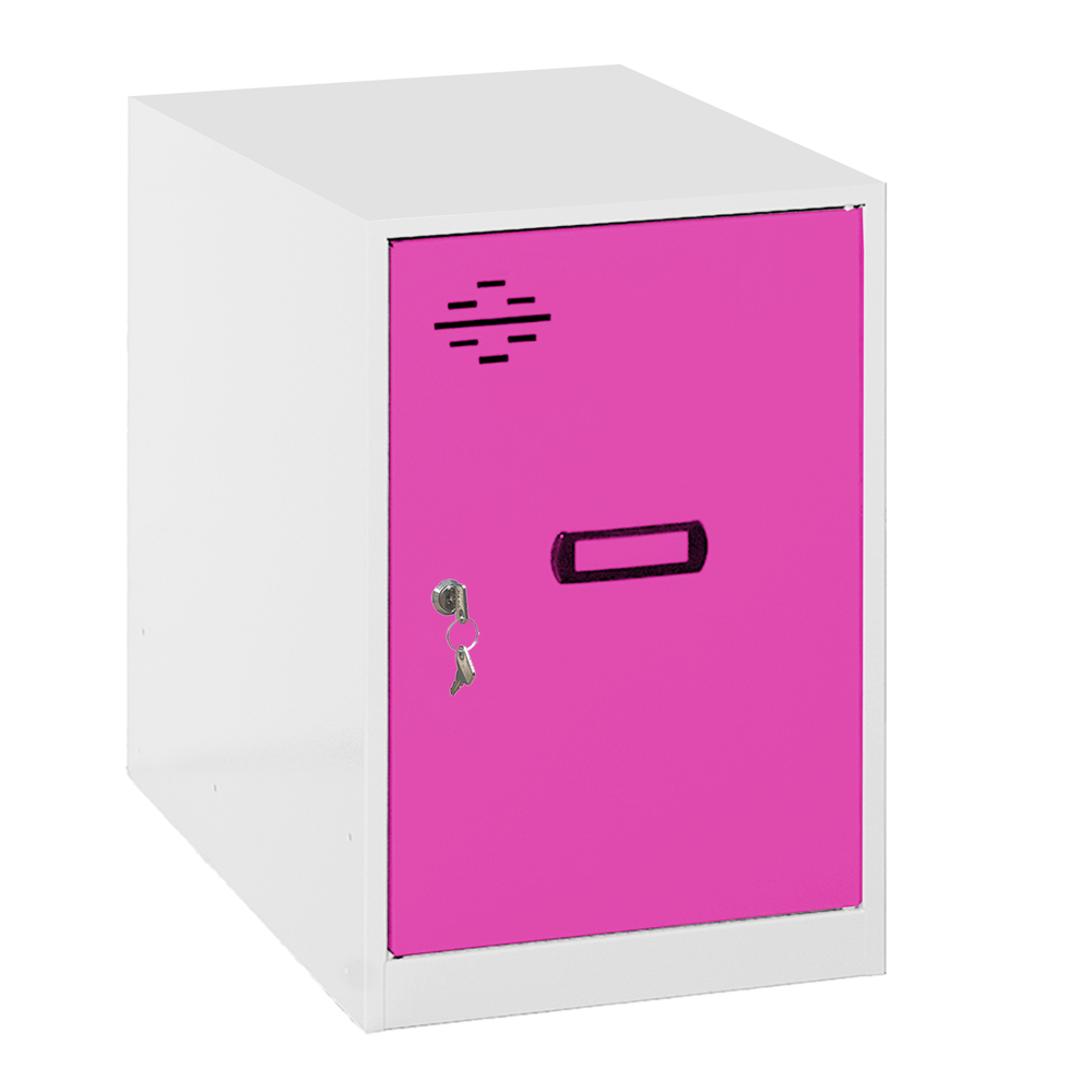Vestiaire métallique monté 475x300x500 - Blanc/Rose - SIMON RACK - 8425437116919