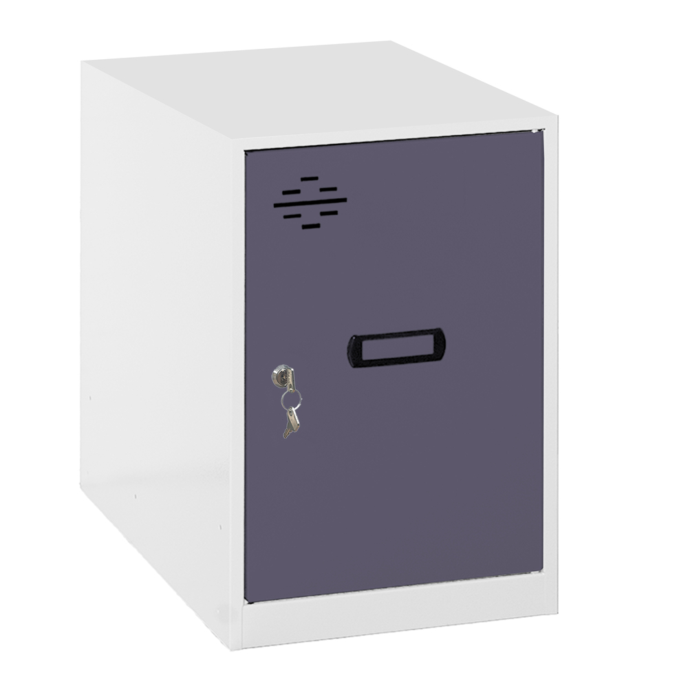 Vestiaire métallique monté 475x400x500 - Blanc/Anthracite - SIMON RACK - 8425437117381