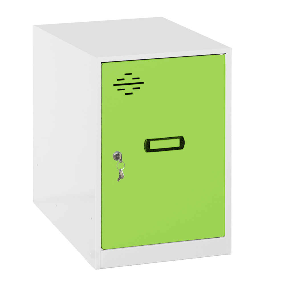Vestiaire métallique monté 475x400x500 - Blanc/Vert - SIMON RACK - 8425437117435