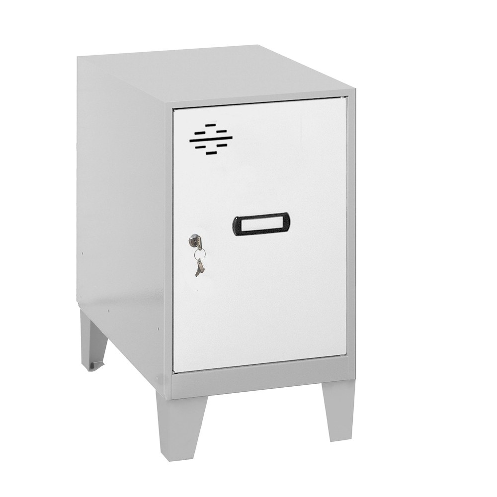 Vestiaire métallique monté 575x300x500 - Gris/Blanc - SIMON RACK - 8425437119606