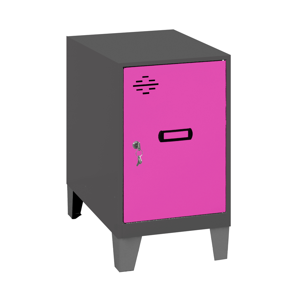 Vestiaire métallique monté 575x300x500 - Anthracite/Rose - SIMON RACK - 8425437119699