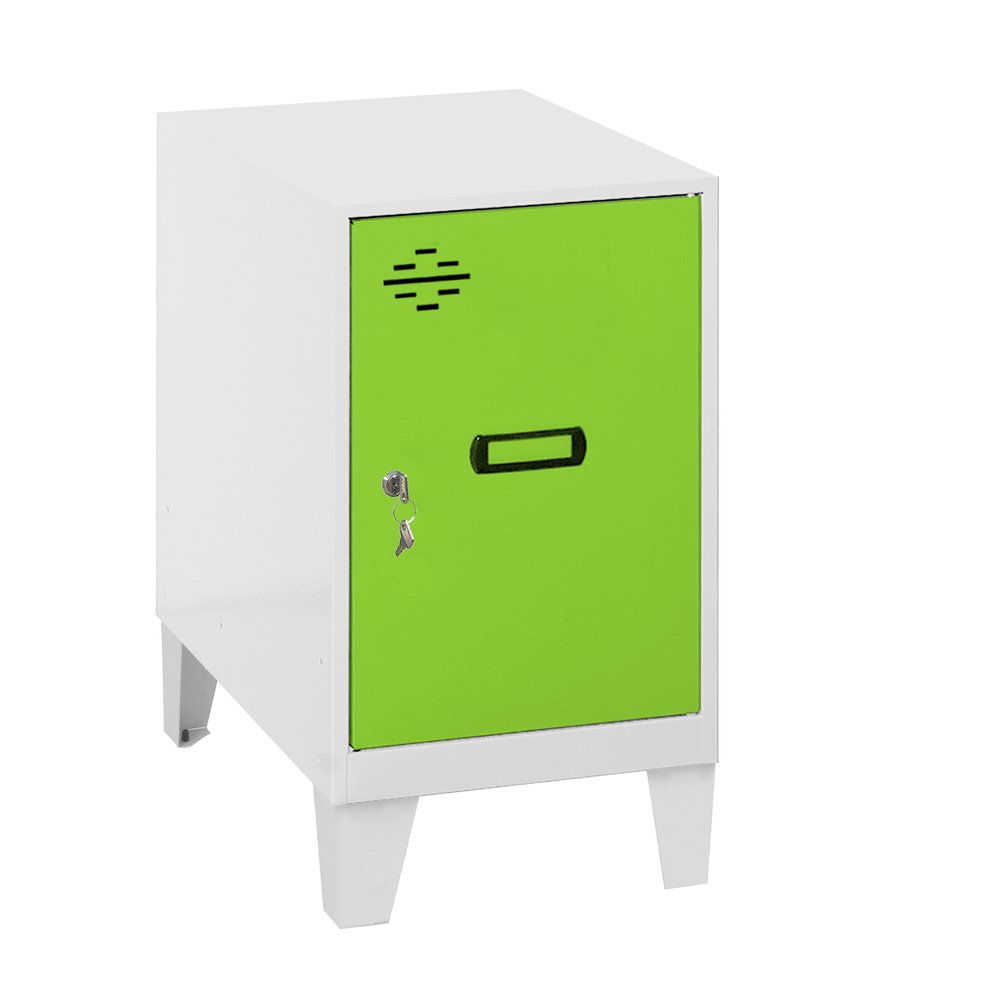 Vestiaire métallique 575x300x500 - Blanc/Vert - SIMON RACK - 8425437120008