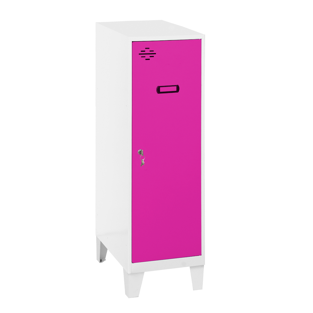 Vestiaire métallique 1015x300x500 - Blanc/Rose - SIMON RACK - 8425437120862