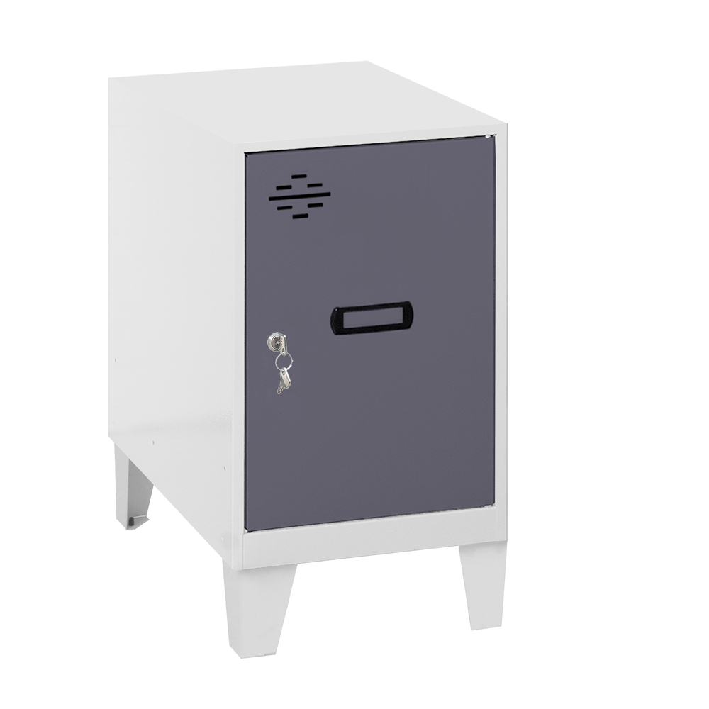 Vestiaire métallique monté 575x400x500 - Blanc/Anthracite - SIMON RACK - 8425437121050