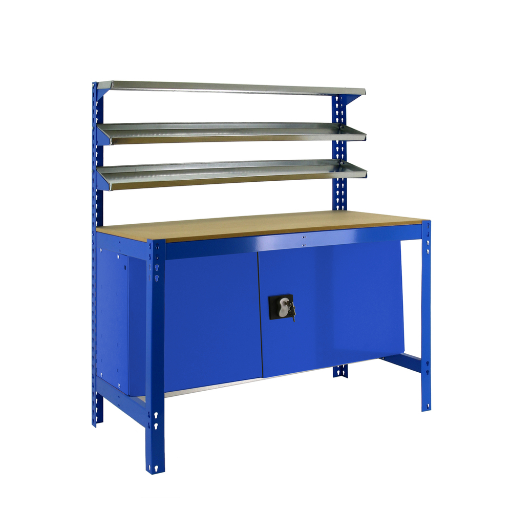 Kit établi Bricolage - 842x910x610 - 1 niveau Bleu/Bois - SIMON RACK - 8425437123177
