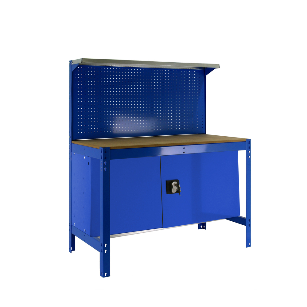 Kit établi Bricolage - 1445x910x610 - 1 niveau Bleu/Bois - SIMON RACK - 8425437123214