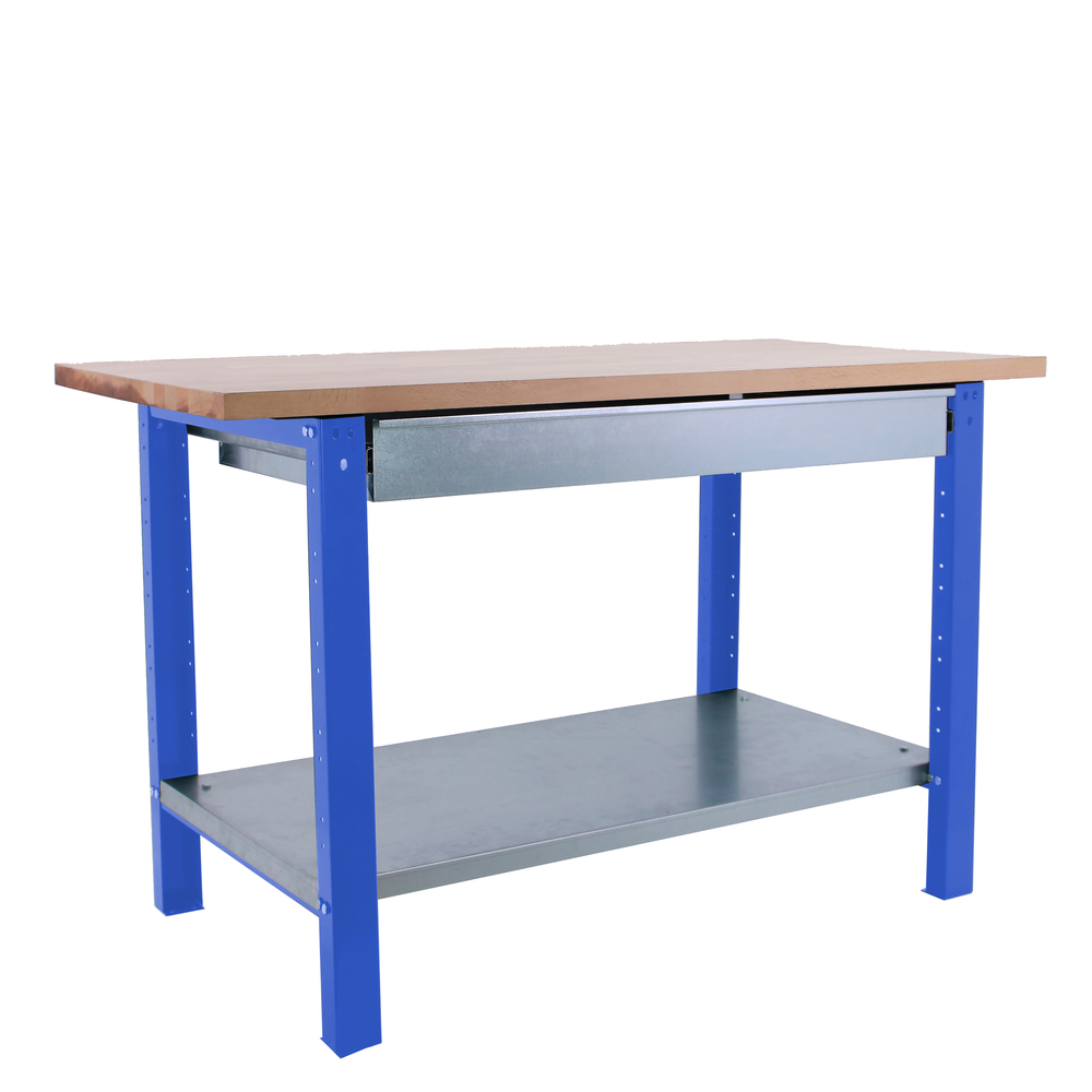 Kit établi Bricolage - 865x1500x750 - 1 niveau Bleu - SIMON RACK - 8425437125072